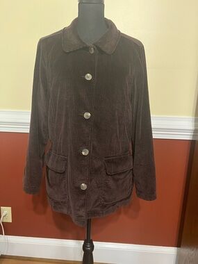 LL Bean Corduroy Thinsulate Insulated Shacket Barn Jacket Coat Womens